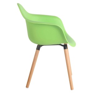 Silla de Confidente MARA, Patas de Madera Claras, color Negro