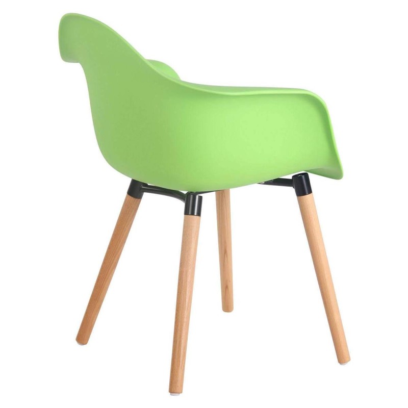 Silla de Confidente MARA, Patas de Madera Claras, color Negro