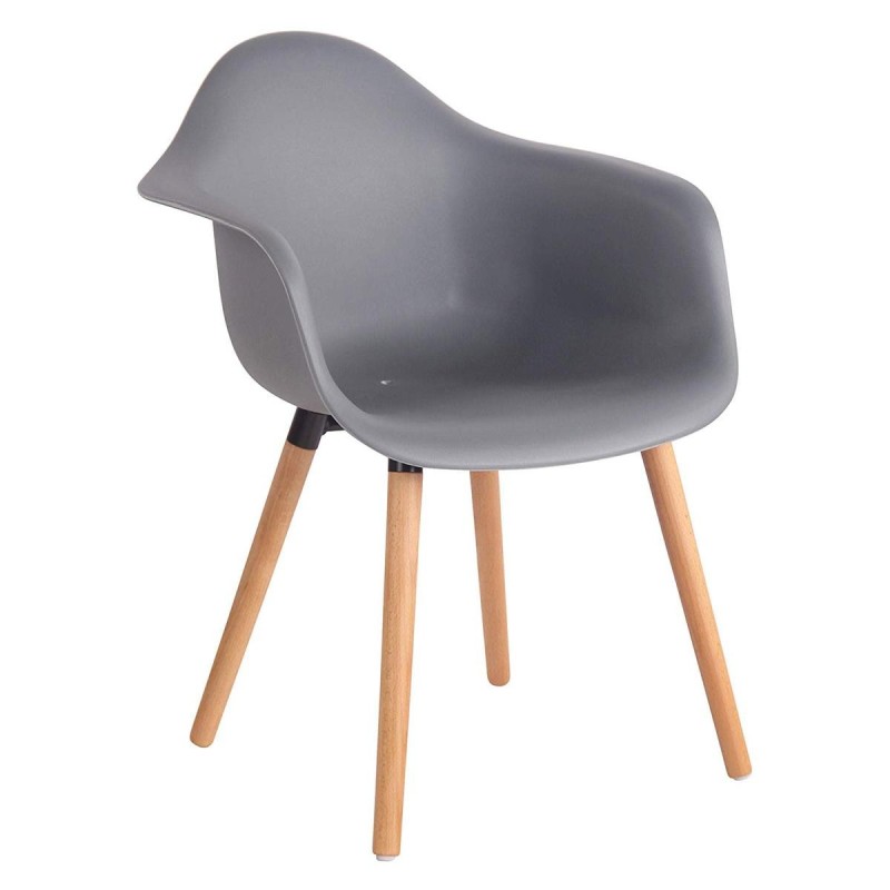 Silla de Confidente MARA, Patas de Madera Claras, color Negro