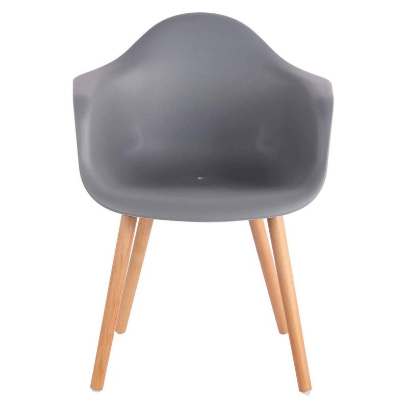 Silla de Confidente MARA, Patas de Madera Claras, color Negro