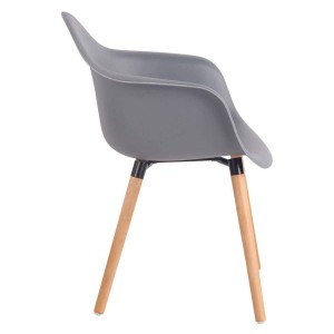 Silla de Confidente MARA, Patas de Madera Claras, color Negro