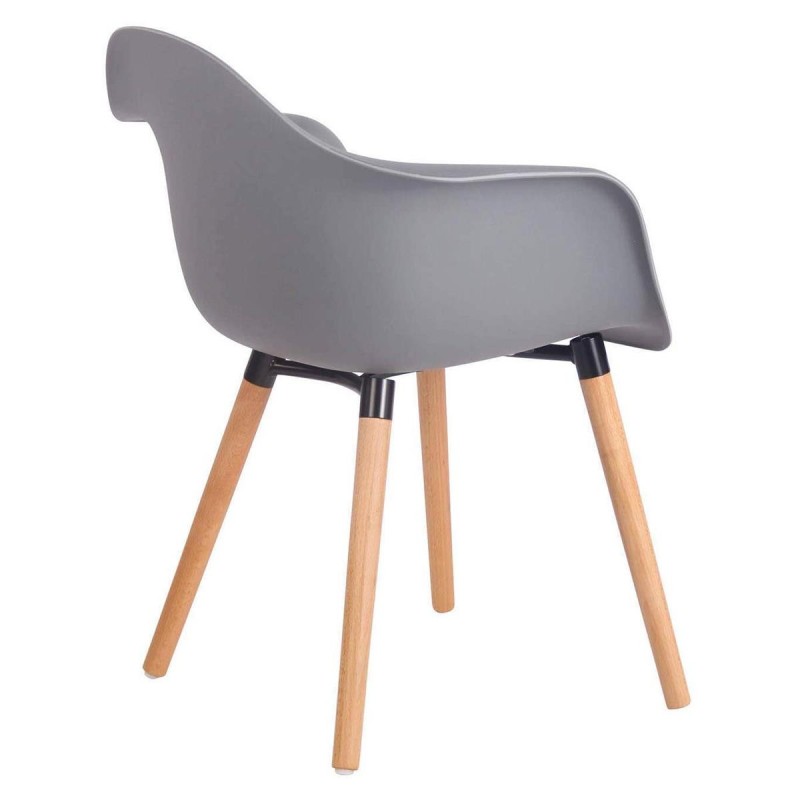 Silla de Confidente MARA, Patas de Madera Claras, color Negro