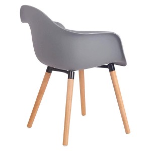 Silla de Confidente MARA, Patas de Madera Claras, color Negro