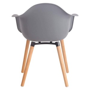 Silla de Confidente MARA, Patas de Madera Claras, color Negro