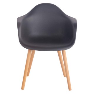 Silla de Confidente MARA, Patas de Madera Claras, color Negro 2