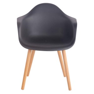 Silla de Confidente MARA, Patas de Madera Claras, color Negro