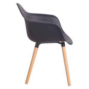 Silla de Confidente MARA, Patas de Madera Claras, color Negro