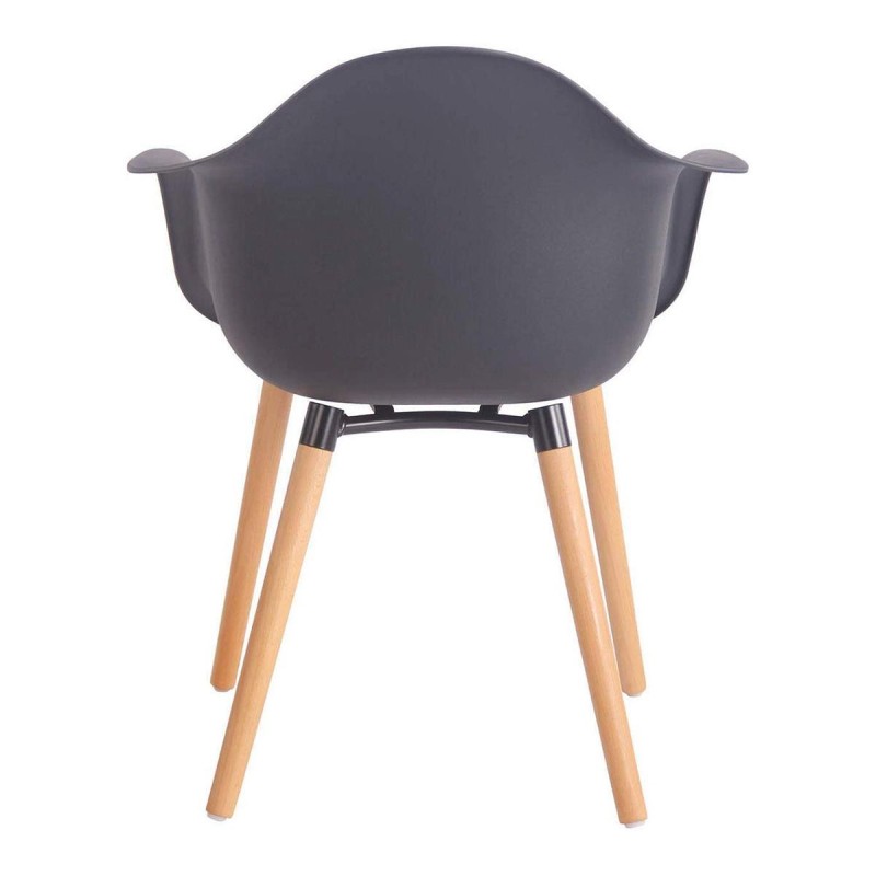 Silla de Confidente MARA, Patas de Madera Claras, color Negro