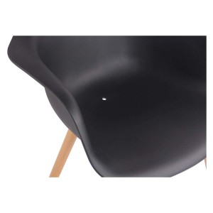 Silla de Confidente MARA, Patas de Madera Claras, color Negro