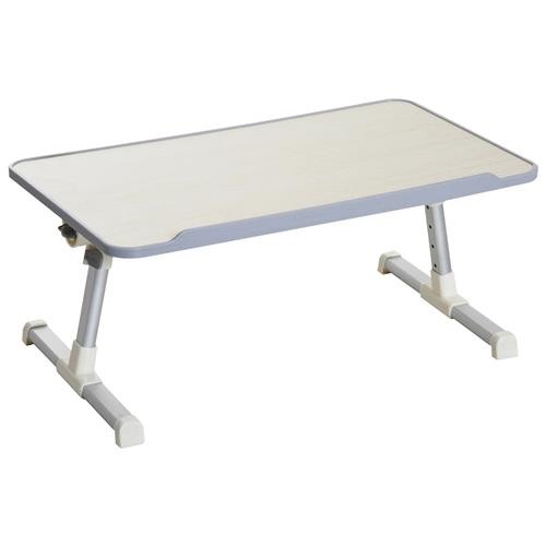 Mesa Auxiliar para Ordenador Portátil ROBY, Dimensiones 54x30x22,5-32 cm, en Madera color Roble y Plata