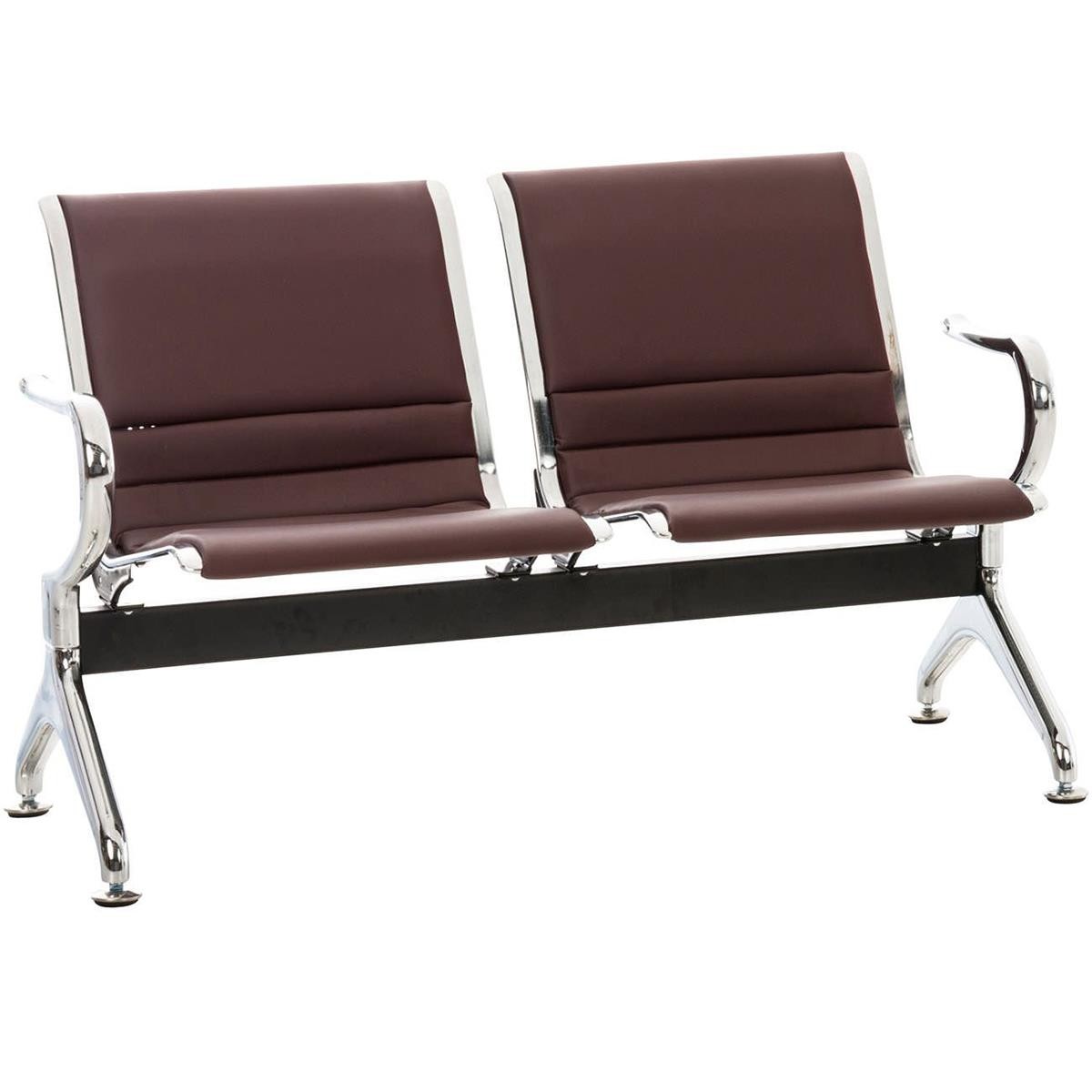 Bancada 2 Asientos AURORA, Estructura Metal, Asiento en Piel, color Negro