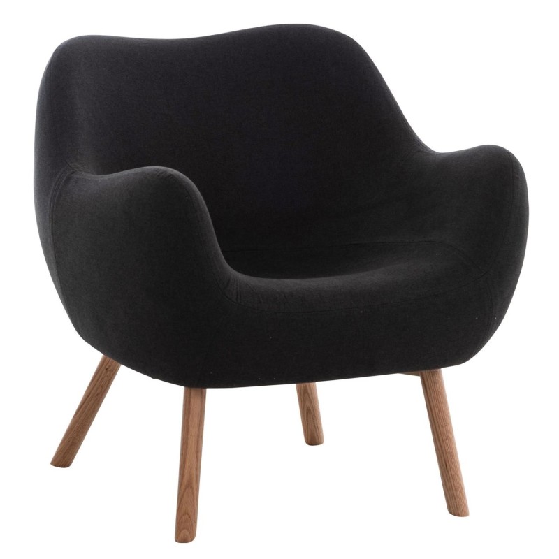Silla de Confidente MALTA Patas en Madera, Negro