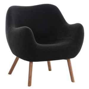 Silla de Confidente MALTA Patas en Madera, Negro
