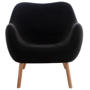 Silla de Confidente MALTA Patas en Madera, Negro