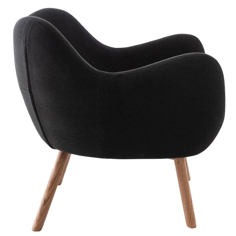Silla de Confidente MALTA Patas en Madera, Negro