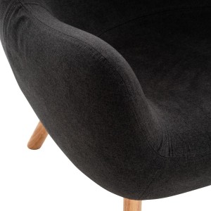Silla de Confidente MALTA Patas en Madera, Negro
