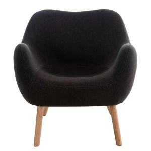 Silla de Confidente MALTA Patas en Madera, Negro