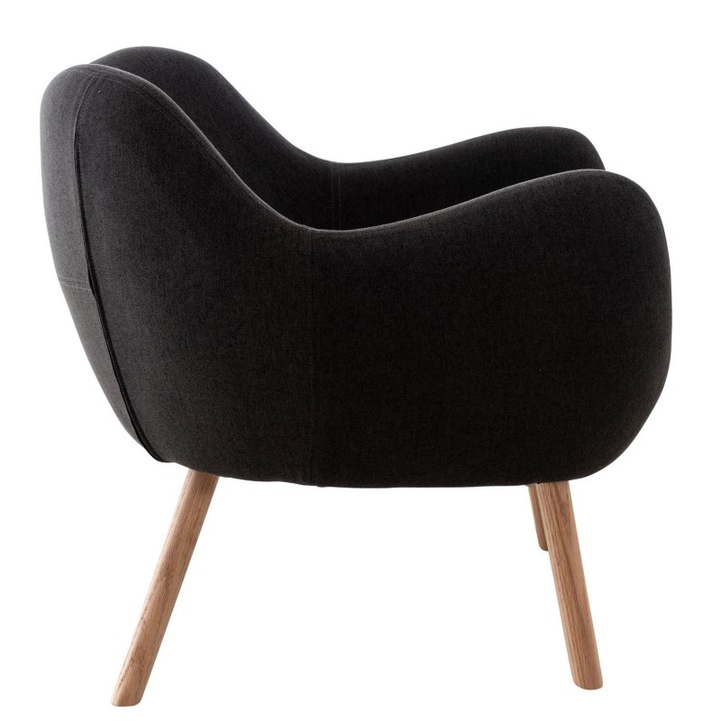 Silla de Confidente MALTA Patas en Madera, Negro