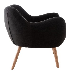 Silla de Confidente MALTA Patas en Madera, Negro