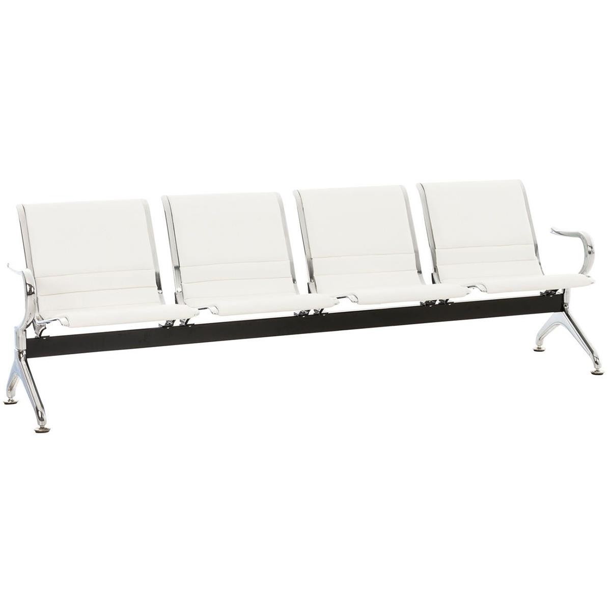 Bancada 4 Asientos AURORA, Estructura Metal, Asiento en Piel, color Negro
