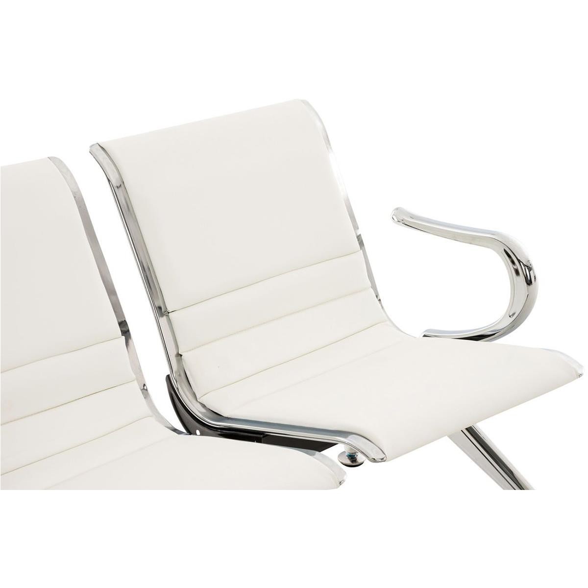 Bancada 4 Asientos AURORA, Estructura Metal, Asiento en Piel, color Negro