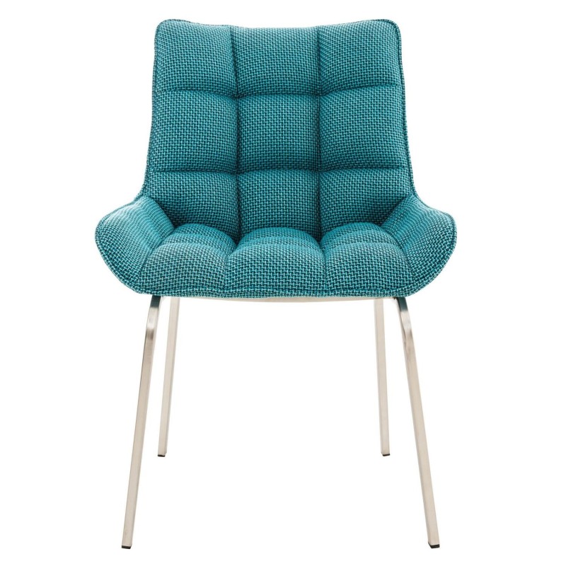 Silla de Confidente TANGO, Patas Acero Inoxidable, en Tela color Azul