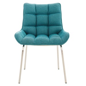 Silla de Confidente TANGO, Patas Acero Inoxidable, en Tela color Azul