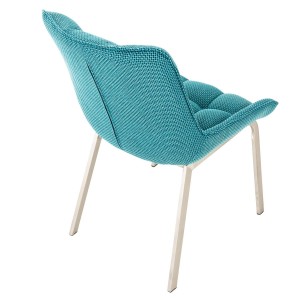 Silla de Confidente TANGO, Patas Acero Inoxidable, en Tela color Azul