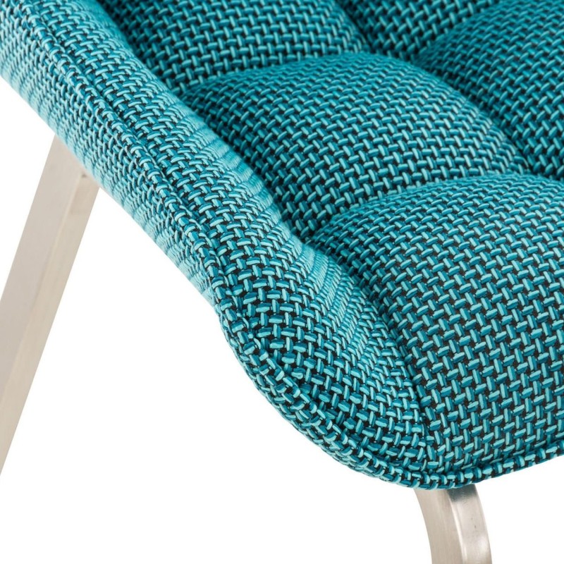 Silla de Confidente TANGO, Patas Acero Inoxidable, en Tela color Azul