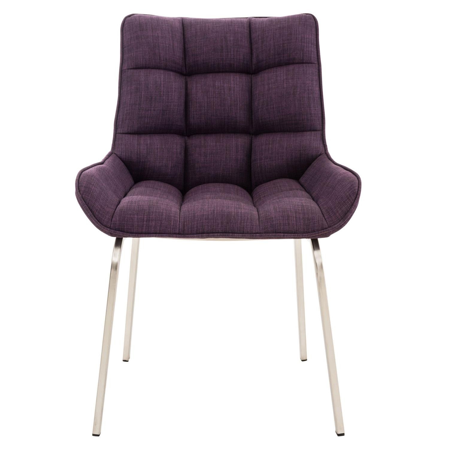 Silla de Confidente TANGO, Gran Acolchado, Patas Acero Inoxidable, en Tela color Azul