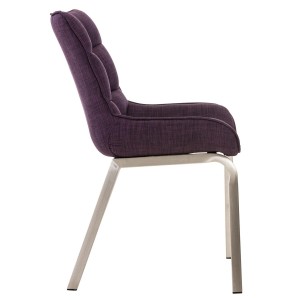 Silla de Confidente TANGO, Patas Acero Inoxidable, en Tela color Azul