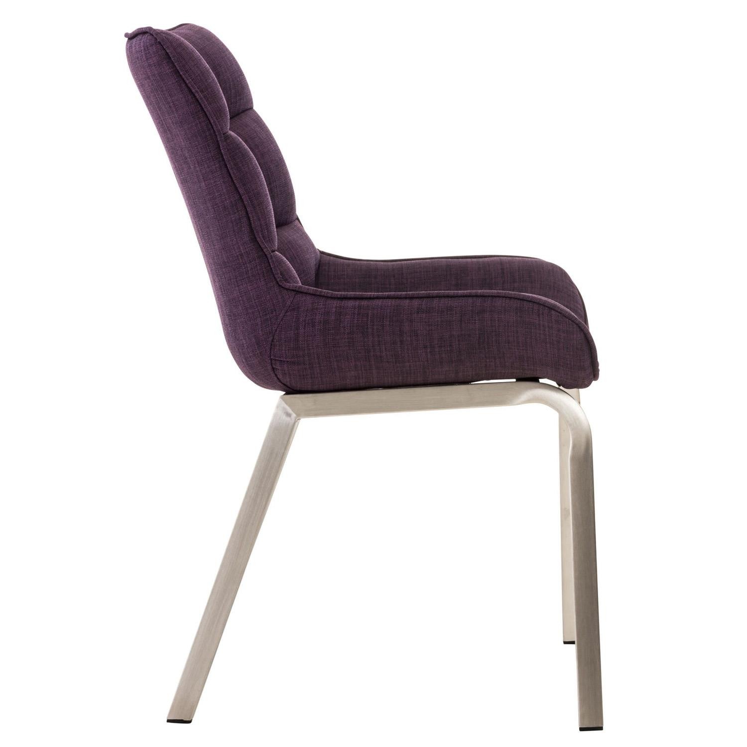 Silla de Confidente TANGO, Gran Acolchado, Patas Acero Inoxidable, en Tela color Azul