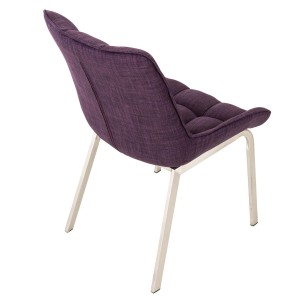 Silla de Confidente TANGO, Patas Acero Inoxidable, en Tela color Azul