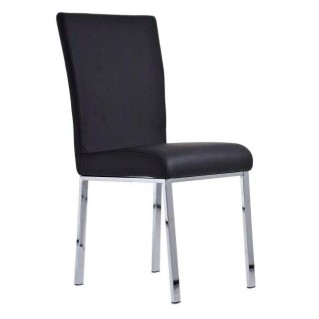 Silla de Confidente CARLO, muy robusta y resistente, Piel Negro