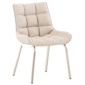 Silla de Confidente TANGO, Patas Acero Inoxidable, en Tela color Azul
