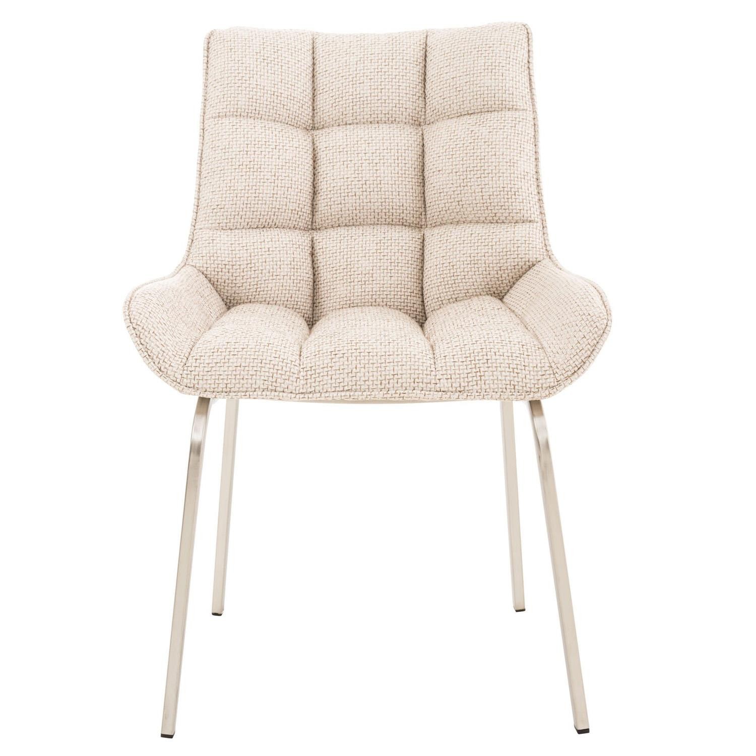 Silla de Confidente TANGO, Gran Acolchado, Patas Acero Inoxidable, en Tela color Azul