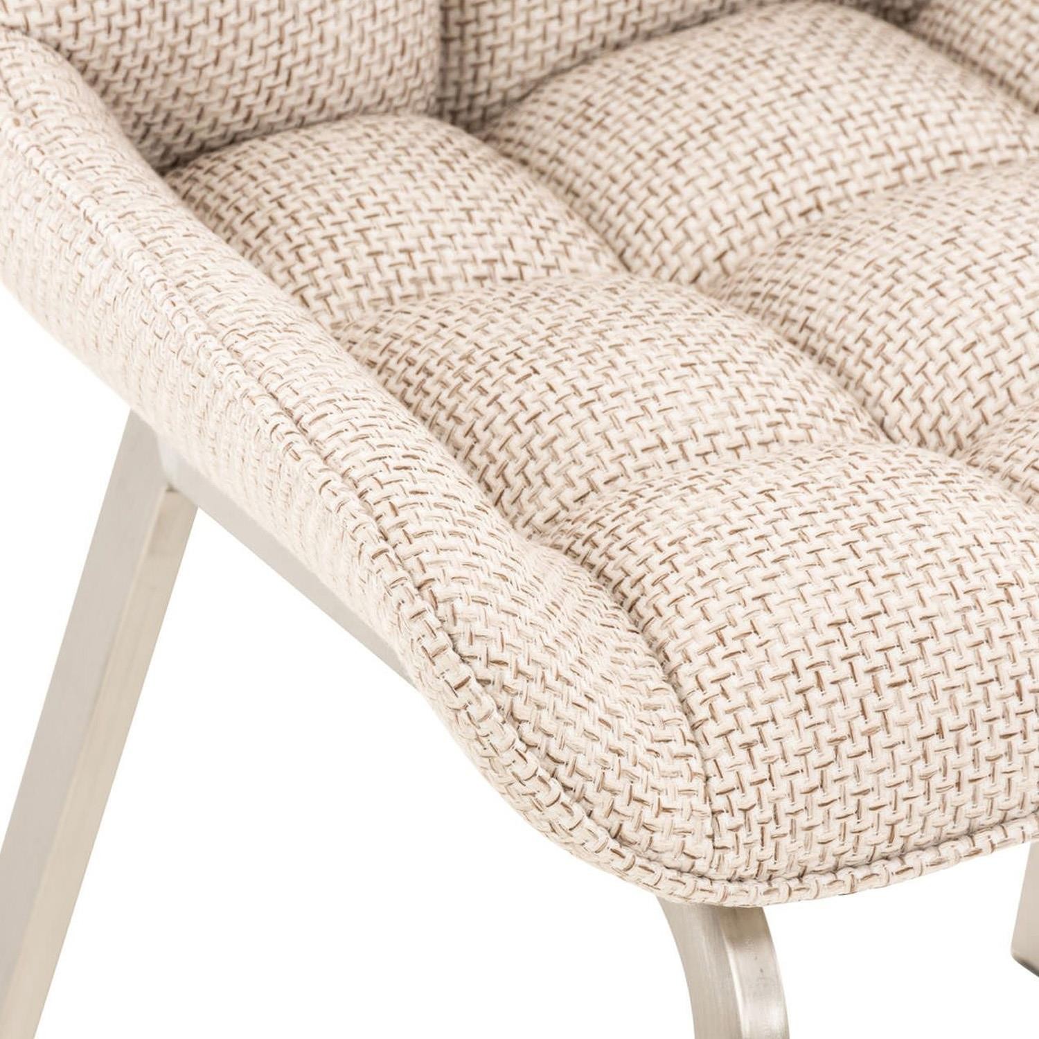 Silla de Confidente TANGO, Gran Acolchado, Patas Acero Inoxidable, en Tela color Azul