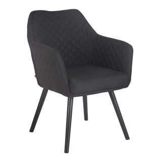 Silla de Confidente BASILEA TELA, Patas Negras, Color Negro