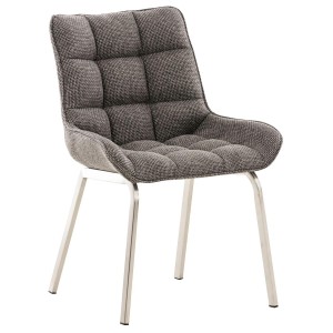 Silla de Confidente TANGO, Patas Acero Inoxidable, en Tela color Azul