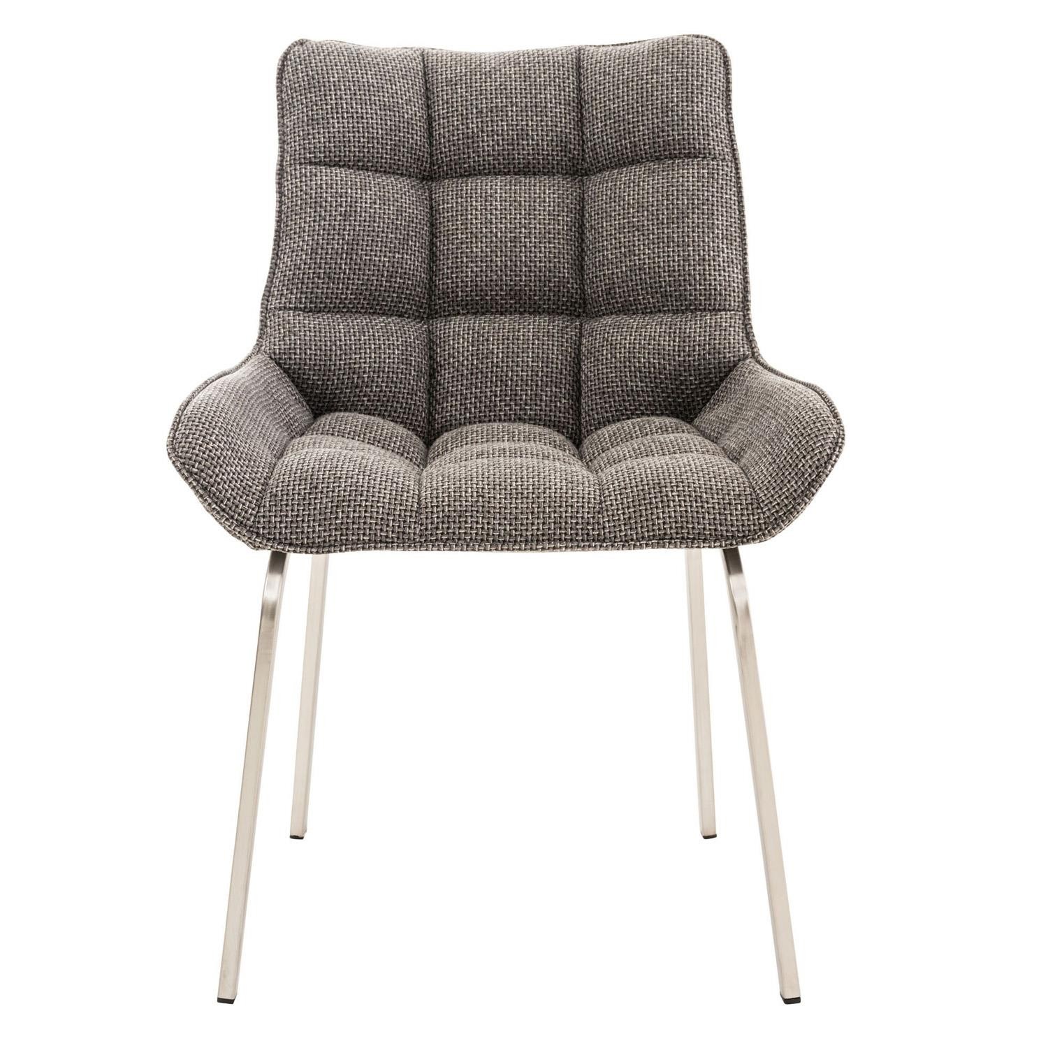 Silla de Confidente TANGO, Gran Acolchado, Patas Acero Inoxidable, en Tela color Azul