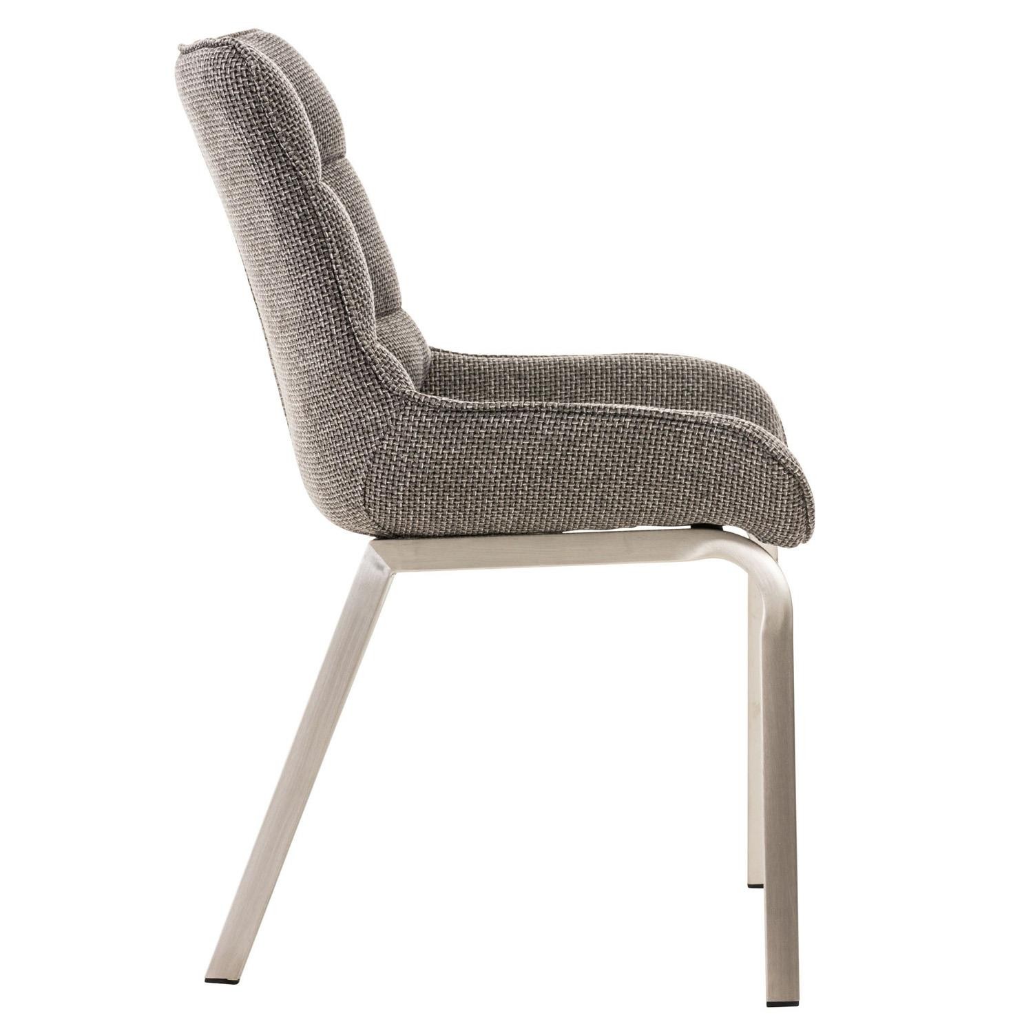 Silla de Confidente TANGO, Gran Acolchado, Patas Acero Inoxidable, en Tela color Azul