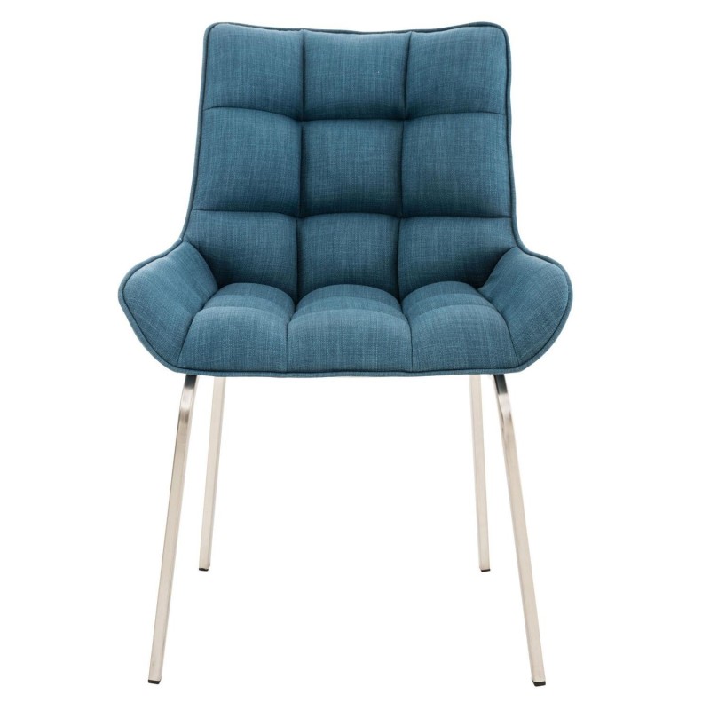 Silla de Confidente TANGO, Patas Acero Inoxidable, en Tela color Azul