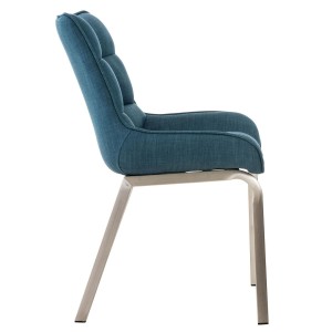 Silla de Confidente TANGO, Patas Acero Inoxidable, en Tela color Azul