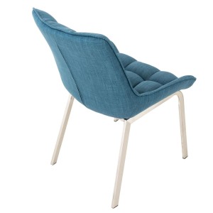 Silla de Confidente TANGO, Patas Acero Inoxidable, en Tela color Azul
