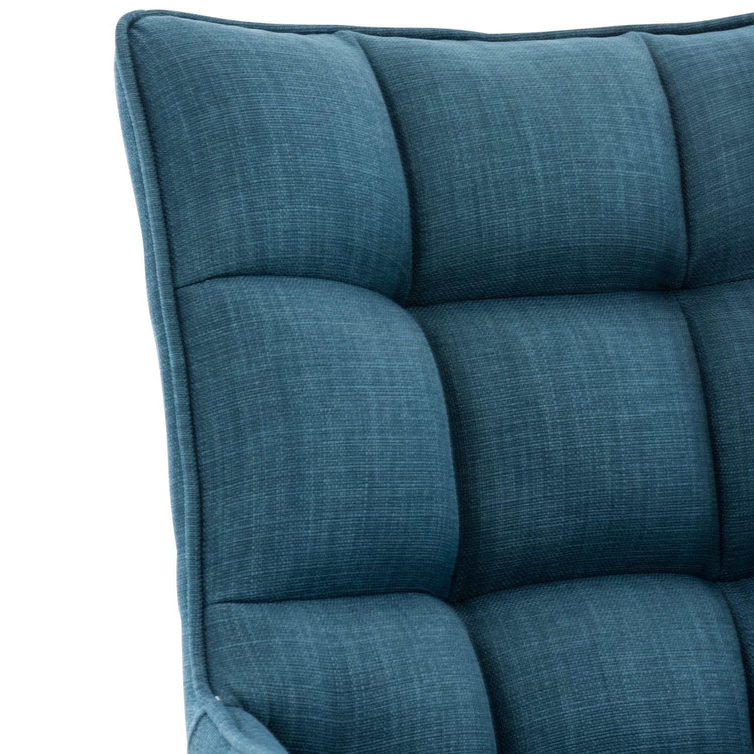 Silla de Confidente TANGO, Gran Acolchado, Patas Acero Inoxidable, en Tela color Azul