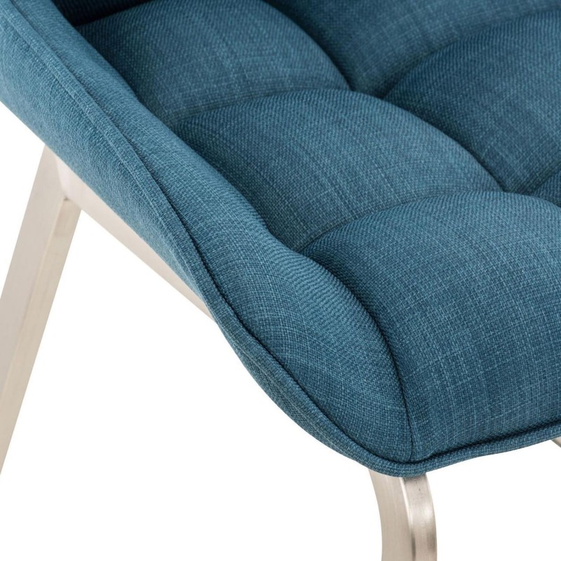 Silla de Confidente TANGO, Patas Acero Inoxidable, en Tela color Azul