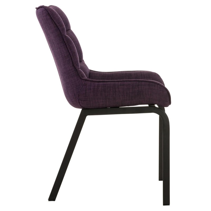 Silla de Confidente TANGO, Patas Negras, en Tela color Azul