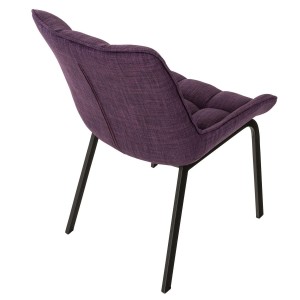 Silla de Confidente TANGO, Patas Negras, en Tela color Azul