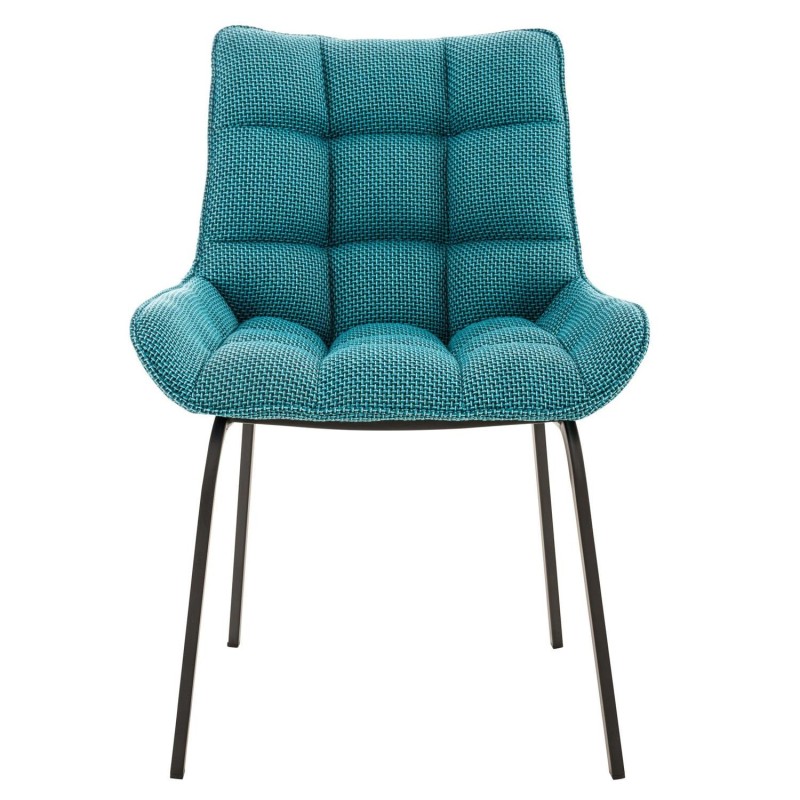 Silla de Confidente TANGO, Patas Negras, en Tela color Azul