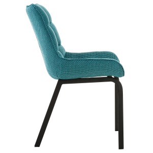 Silla de Confidente TANGO, Patas Negras, en Tela color Azul